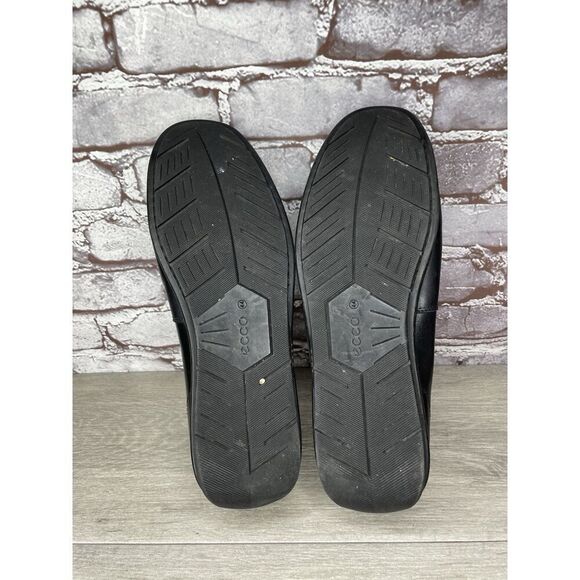 ECCO Black Leather Driving Loafers Mens Size 44 US 10-10.5 Classic Slip On Moc - Picture 14 of 16